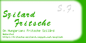szilard fritsche business card